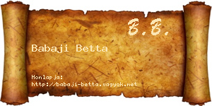 Babaji Betta névjegykártya